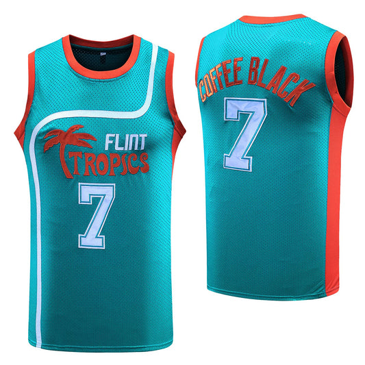 Maillot de basket-ball Flint Tropics Jackie Moon #33 Coffee Black #7 Semi Pro 90s Hip Hop Vêtements pour hommes de fête Vert Blanc 