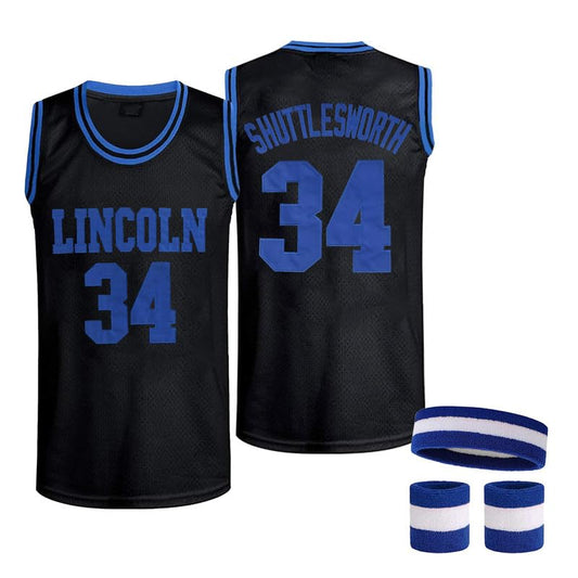 Maillot de basket-ball générique Jesus Shuttlesworth n° 34 pour homme, maillot du lycée Lincoln 