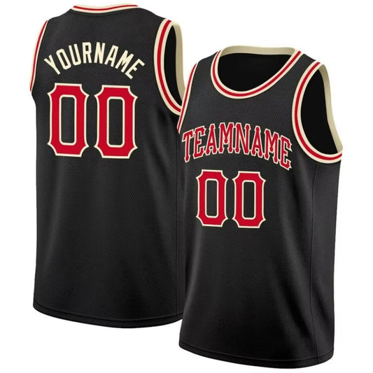 Maillot de basket personnalisé noir rouge blanc jaune vert livraison gratuite 