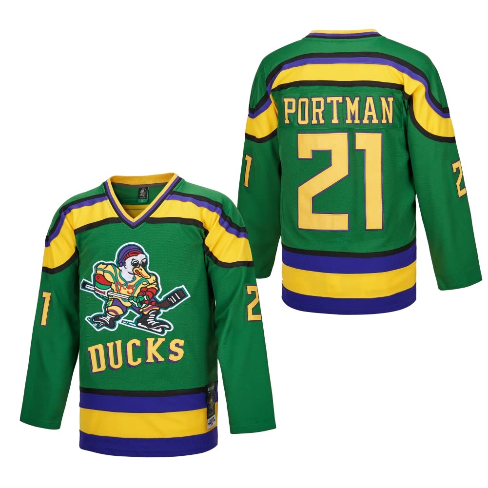 Maillot de hockey sur glace Charlie Conway #96 Mighty Ducks Adam Banks #99 Maillot de Greg Goldberg #33