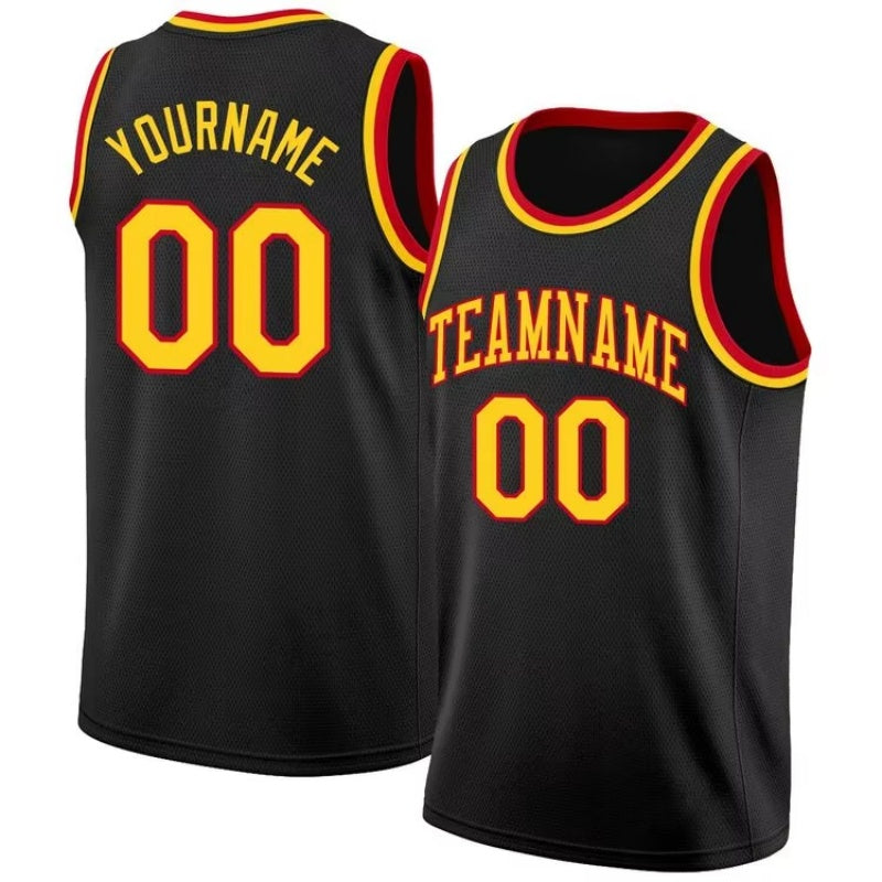 Maillot de basket personnalisé noir rouge blanc jaune vert livraison gratuite 