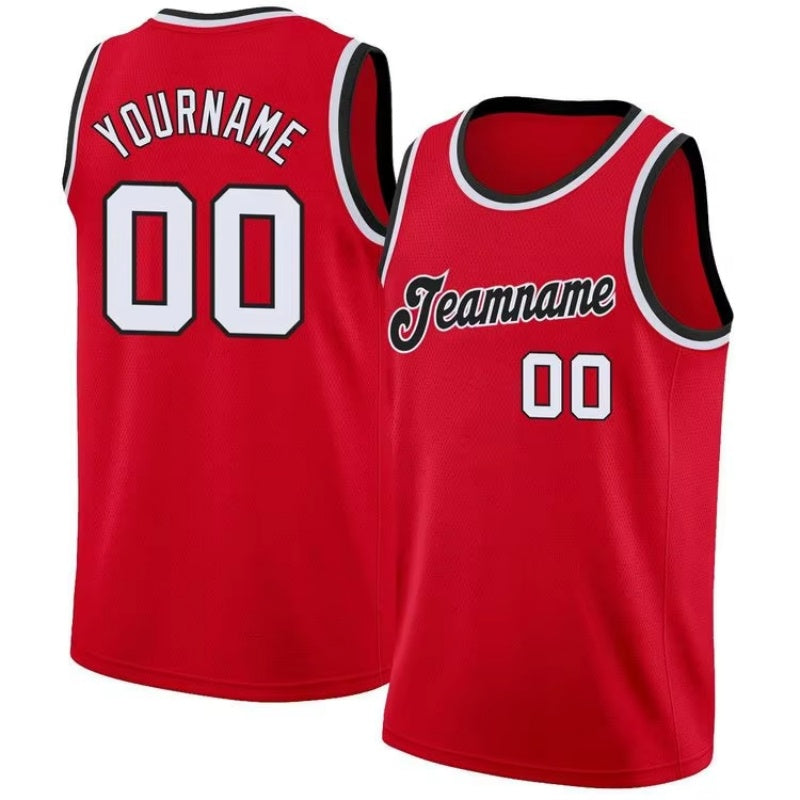 Maillot de basket personnalisé noir rouge blanc jaune vert livraison gratuite 