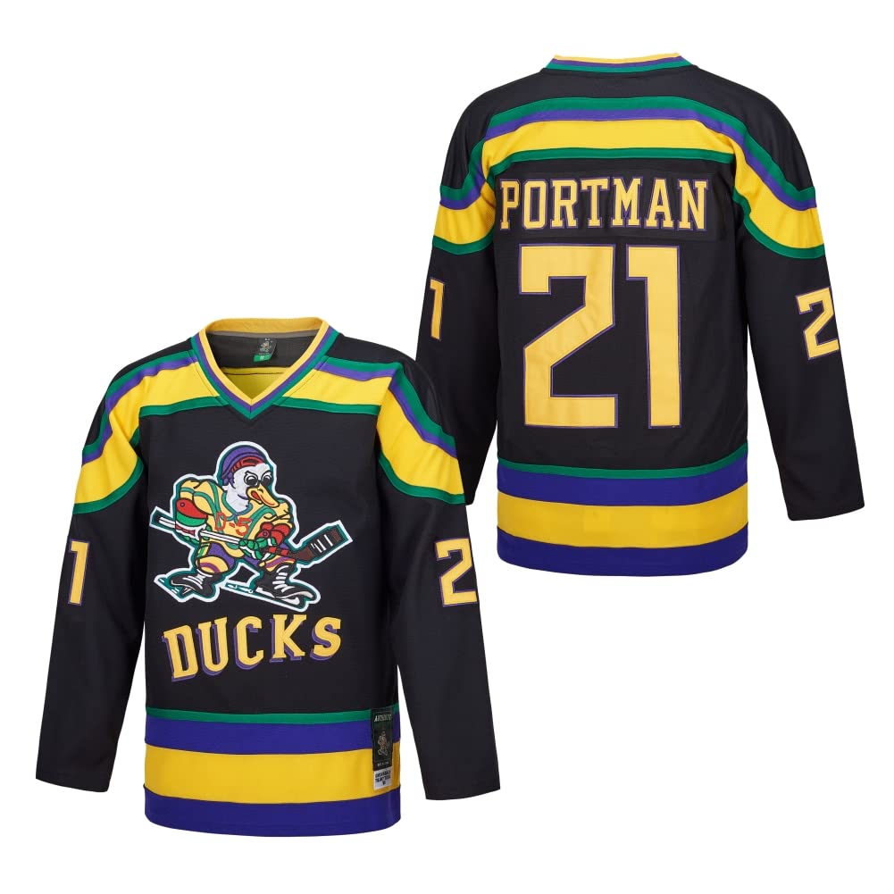 Maillot de hockey sur glace Charlie Conway #96 Mighty Ducks Adam Banks #99 Maillot de Greg Goldberg #33